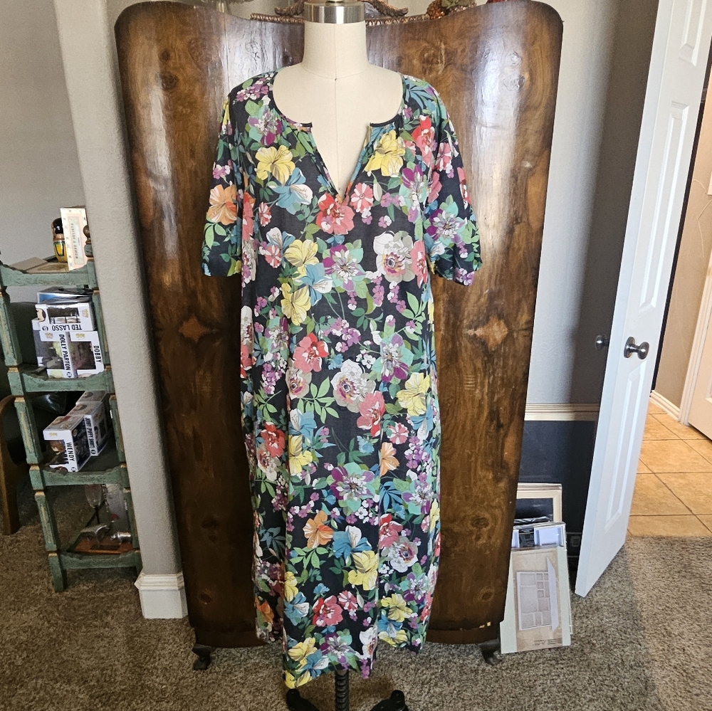 Johnny Was Floral Midi Dress